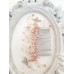 Гребен за украса на булчинска прическа с кристали Сваровски в слонова кост и праскова Golden Flowers by Rosie Concept